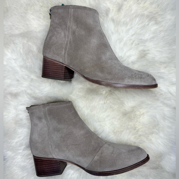 Rag & Bone Suede Wesley Ankle Boots Block Heel Bootie Grey Gray Size 38.5 8.5 US - Picture 2 of 13